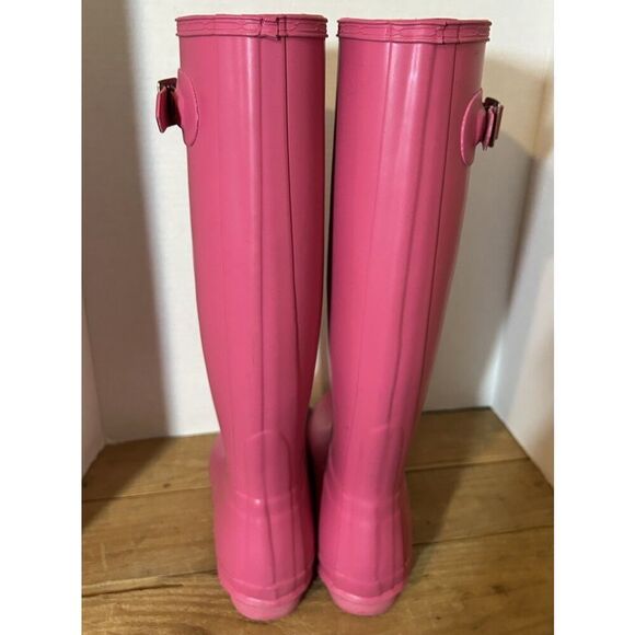 Hunter Original Tall Gloss Rain Boots | Women’s Size 8 | Bright Pink | - Picture 3 of 10